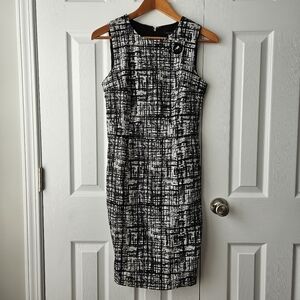 Tommy Hilfiger Women's Black White Pencil Dress Size 4
